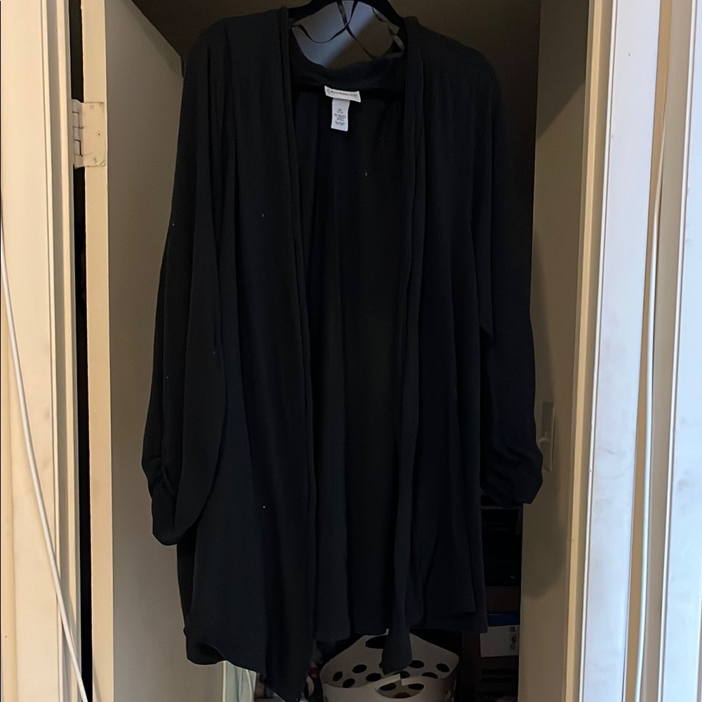 Catherines Classic Black Knit Cardigan